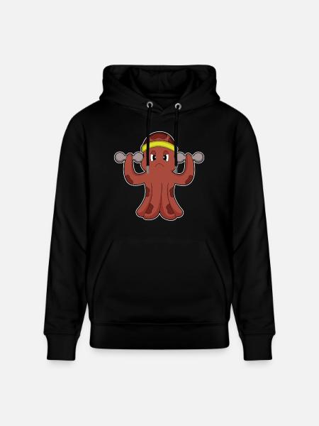 Krake Bodybuilder Hanteln Bodybuilding - Stanley/Stella Unisex Bio-Hoodie CRUISER  - Schwarz