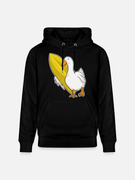 Duck Surfing Surfboard Summer - Stanley/Stella CRUISER Unisex Organic Hoodie - black