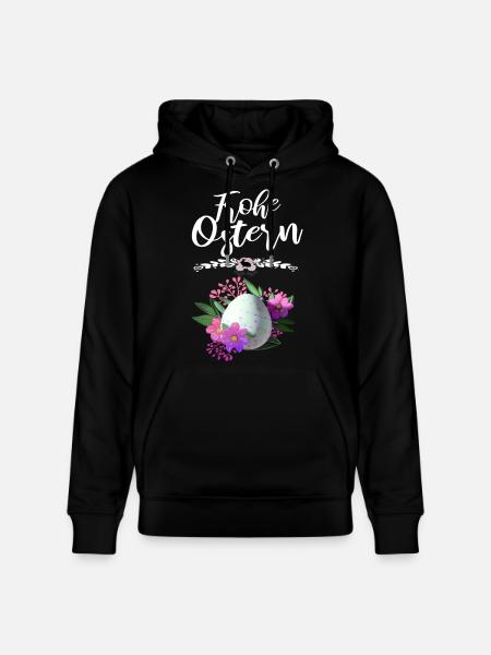 Frohe Ostern Osterei Floral - Stanley/Stella Unisex Bio-Hoodie CRUISER  - Schwarz