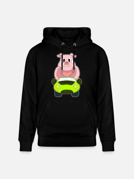 Pig Car - Stanley/Stella CRUISER Unisex Organic Hoodie - black