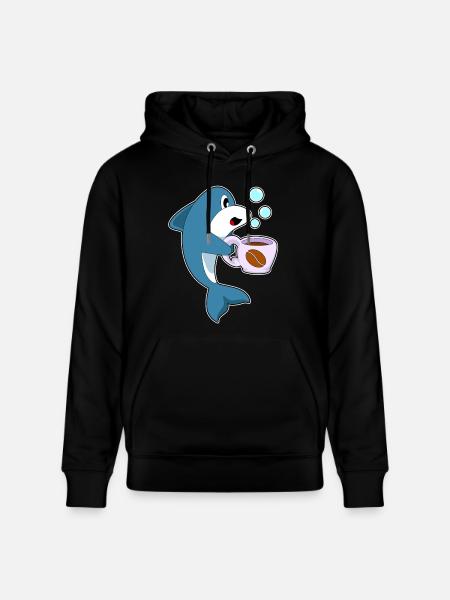 Delfin coffee cup - Stanley/Stella CRUISER Unisex Organic Hoodie - black