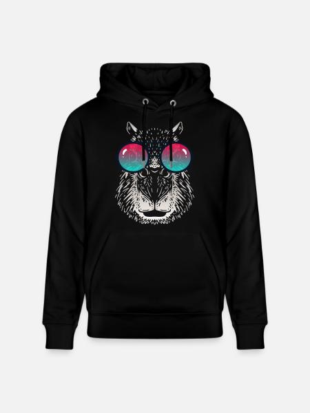 Cool Capybara with Sunglasses - Stanley/Stella CRUISER Unisex Organic Hoodie - black