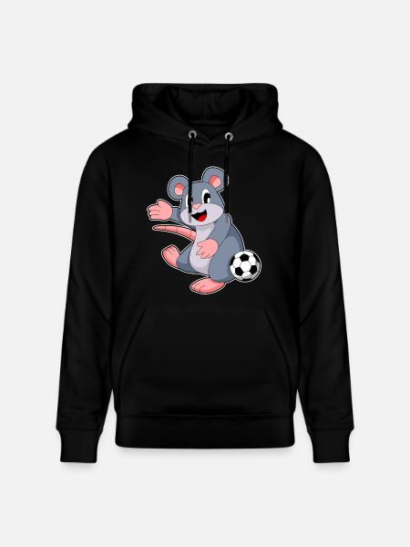 Mouse Soccer Player Soccer - Stanley/Stella CRUISER Unisex Organic Hoodie - black