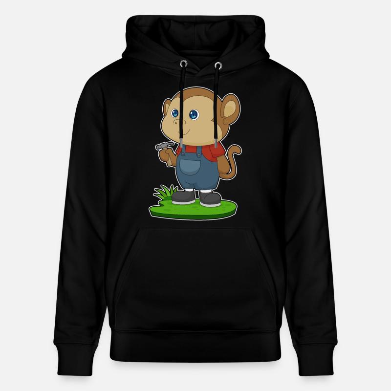 Marteau artisanal singe - Sweat à capuche bio CRUISER Stanley/Stella Unisexe - noir