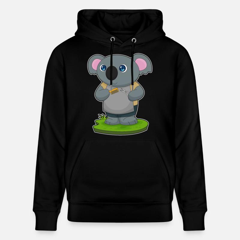 Koala Coiffeur Ciseaux Peigne - Sweat à capuche bio CRUISER Stanley/Stella Unisexe - noir