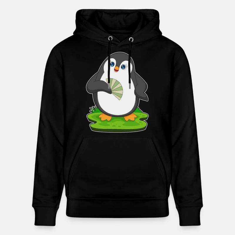Pingouin Éventail à main - Sweat à capuche bio CRUISER Stanley/Stella Unisexe - noir