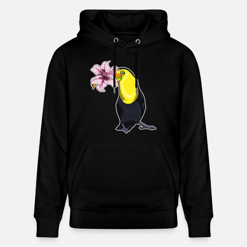 Toucan Fleurs de lys - Sweat à capuche bio CRUISER Stanley/Stella Unisexe - noir