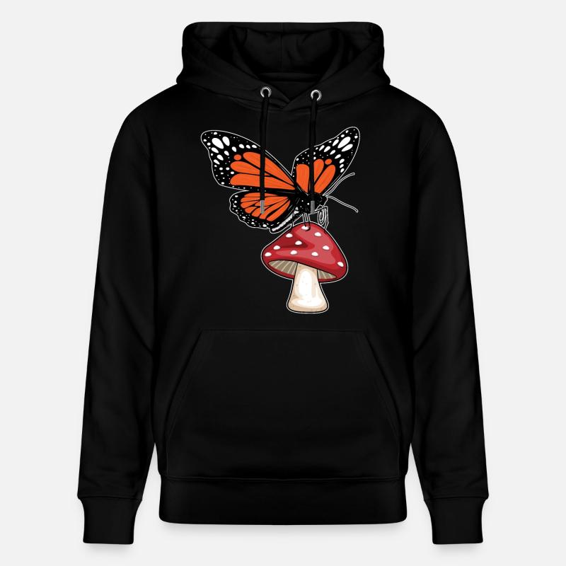 Champignon papillon - Sweat à capuche bio CRUISER Stanley/Stella Unisexe - noir