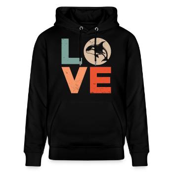 Baleine Épaulard Orque Amour - Sweat à capuche bio CRUISER Stanley/Stella Unisexe - noir - Devant - Alina (178cm) & Michal (187cm)