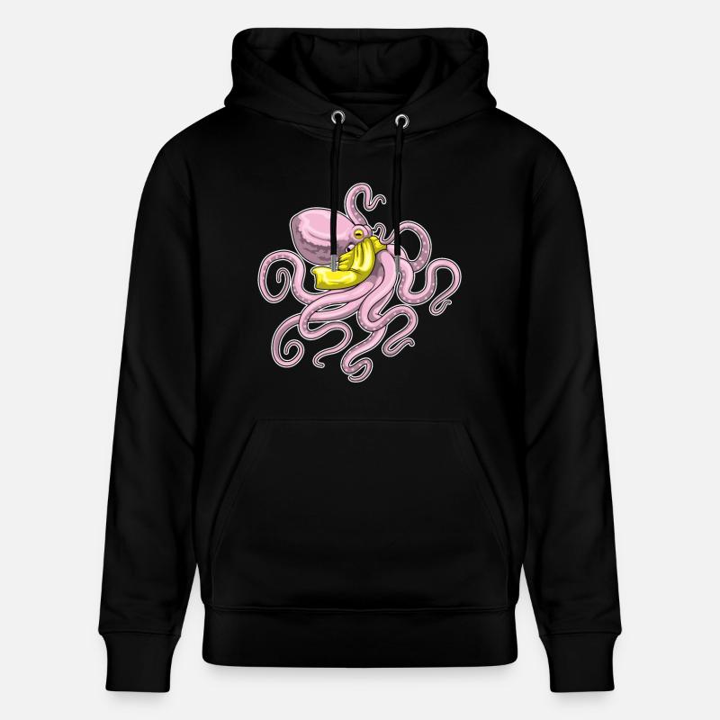 Echarpe de pieuvre - Sweat à capuche bio CRUISER Stanley/Stella Unisexe - noir