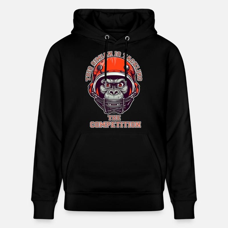 self-confident monkey accepts the challenge - Stanley/Stella CRUISER Unisex Organic Hoodie - black