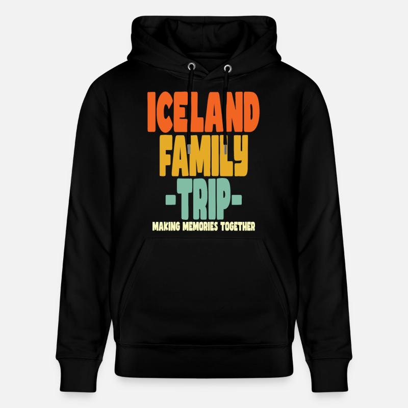 Vacances en famille en Islande - Sweat à capuche bio CRUISER Stanley/Stella Unisexe - noir