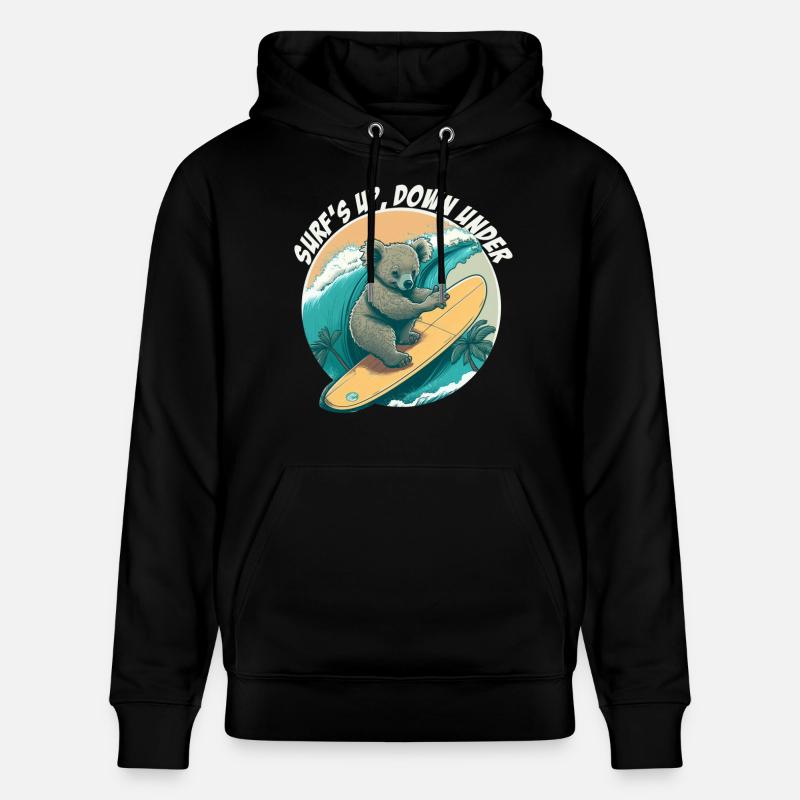 Down under surfender Koalabär - Stanley/Stella Unisex Bio-Hoodie CRUISER  - Schwarz