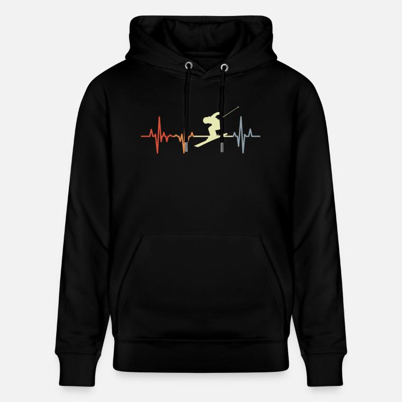 Palpitations de skieur ECG - Sweat à capuche bio CRUISER Stanley/Stella Unisexe - noir