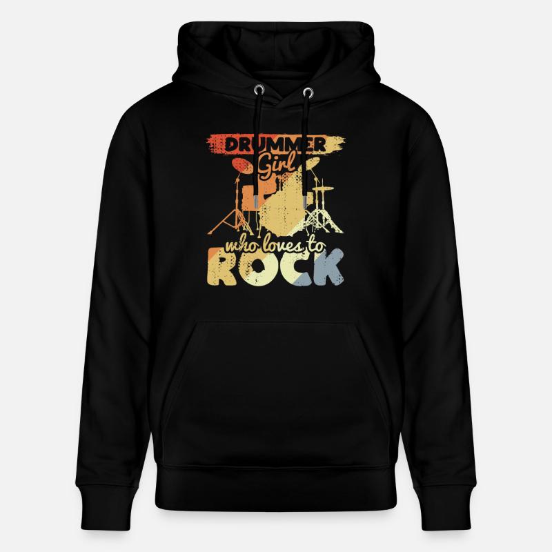 Fille batteuse - Sweat à capuche bio CRUISER Stanley/Stella Unisexe - noir