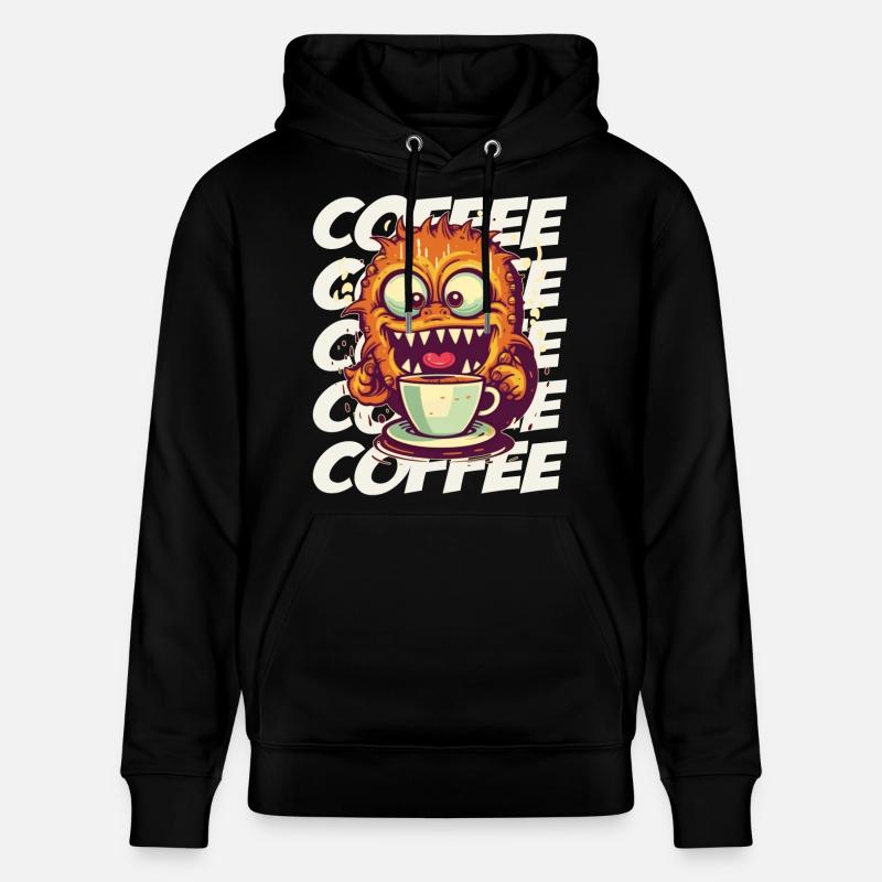 Monstre de café avec lettrage - Sweat à capuche bio CRUISER Stanley/Stella Unisexe - noir