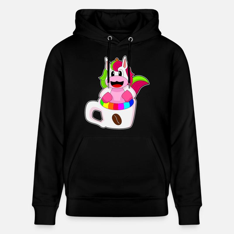 Einhorn Kaffee Kaffeebecher - Stanley/Stella Unisex Bio-Hoodie CRUISER  - Schwarz