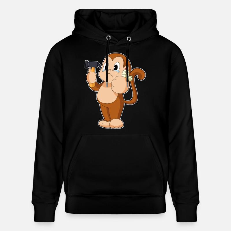 Marteau artisanal singe - Sweat à capuche bio CRUISER Stanley/Stella Unisexe - noir