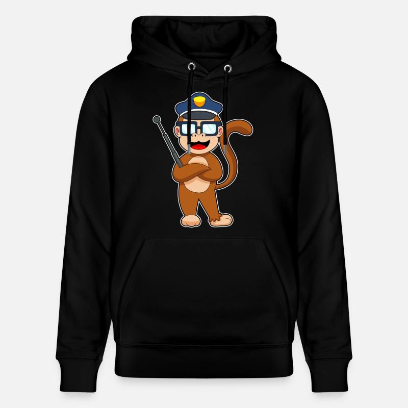 Monkey Policeman Matraque Police - Sweat à capuche bio CRUISER Stanley/Stella Unisexe - noir
