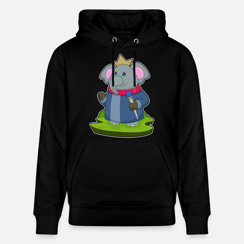 Couronne de sceptre du roi éléphant - Sweat à capuche bio CRUISER Stanley/Stella Unisexe - noir