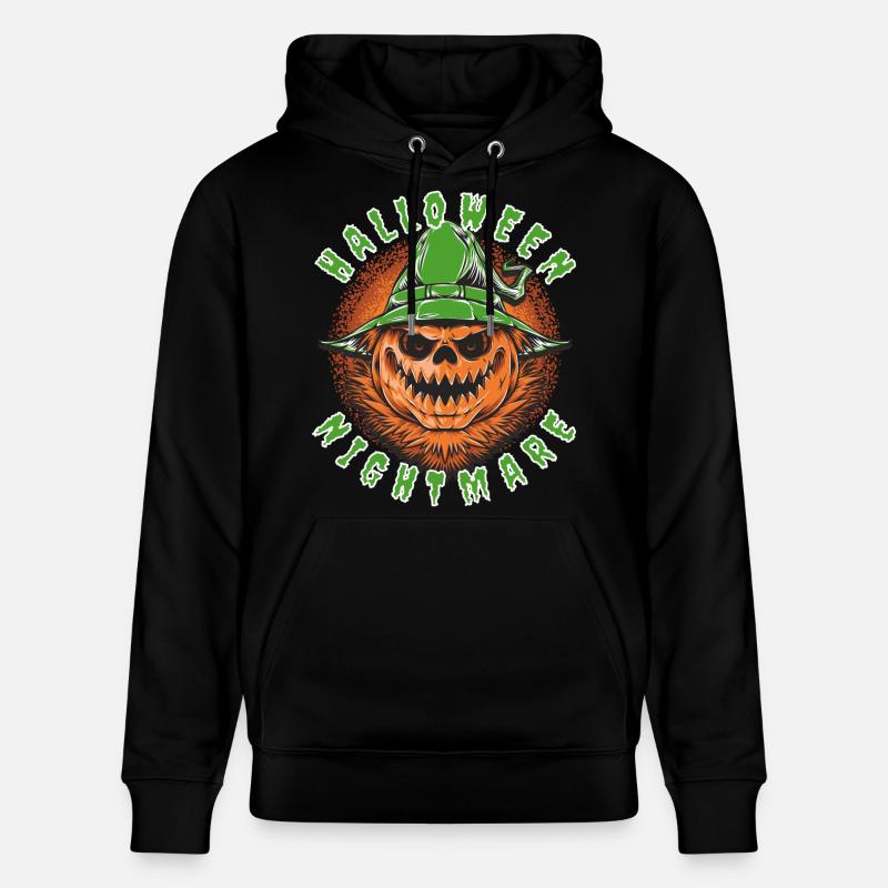 Citrouille Hantée Verte et Chapeau - Sweat à capuche bio CRUISER Stanley/Stella Unisexe - noir