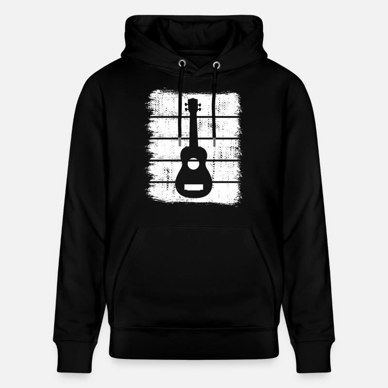 Dessin de ukulélé - Sweat à capuche bio CRUISER Stanley/Stella Unisexe - noir