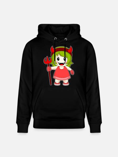 Girls Halloween Devil Trident - Stanley/Stella CRUISER Unisex Organic Hoodie - black