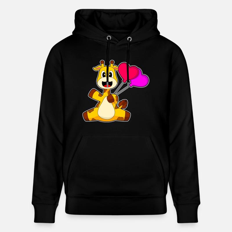 Giraffe Herz Luftballon - Stanley/Stella Unisex Bio-Hoodie CRUISER  - Schwarz