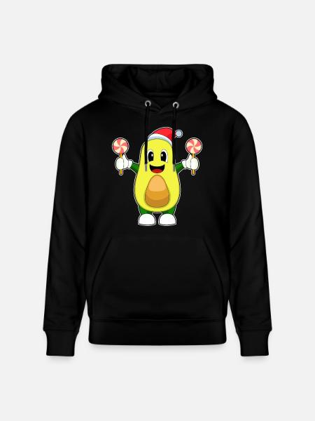 Avocado Christmas Lollipops - Stanley/Stella CRUISER Unisex Organic Hoodie - black