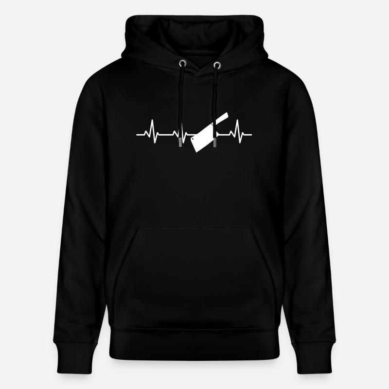 Hackbeil Herzschlag - Stanley/Stella Unisex Bio-Hoodie CRUISER - Schwarz