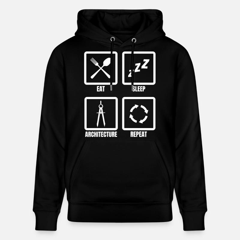 Manger Sommeil Architecture Répéter - Sweat à capuche bio CRUISER Stanley/Stella Unisexe - noir