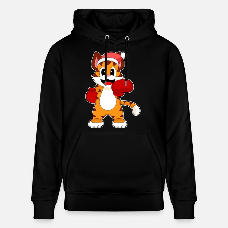 Boxer de Noël tigre - Sweat à capuche bio CRUISER Stanley/Stella Unisexe - noir
