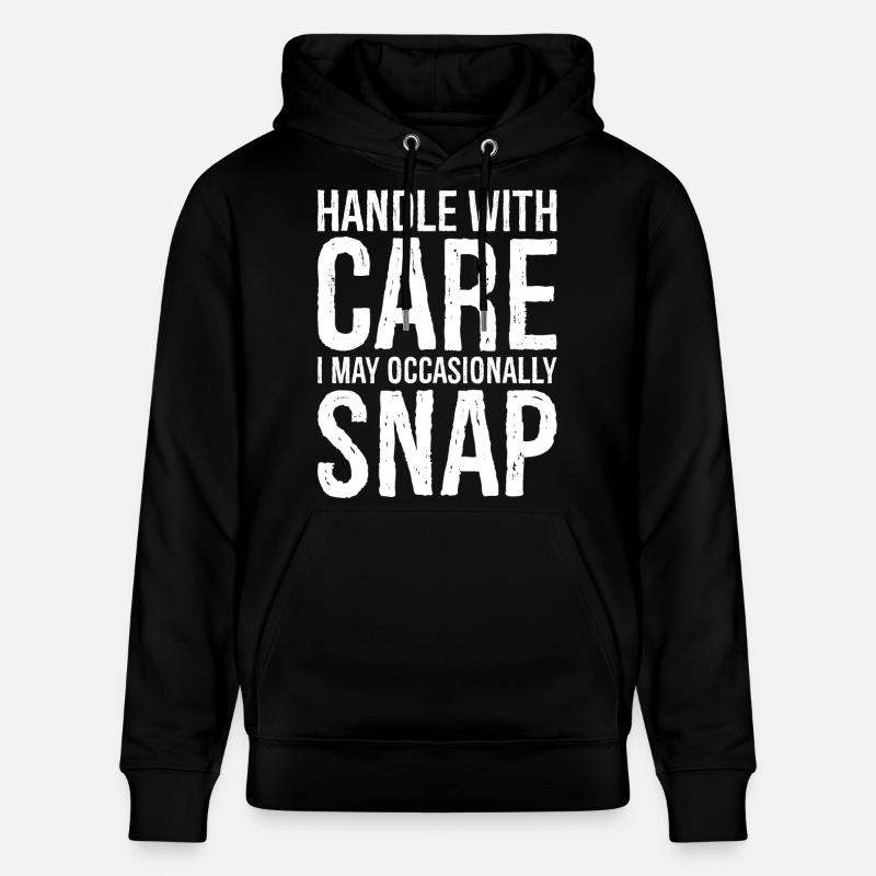 Handle with care funny shirt - Sweat à capuche bio CRUISER Stanley/Stella Unisexe - noir