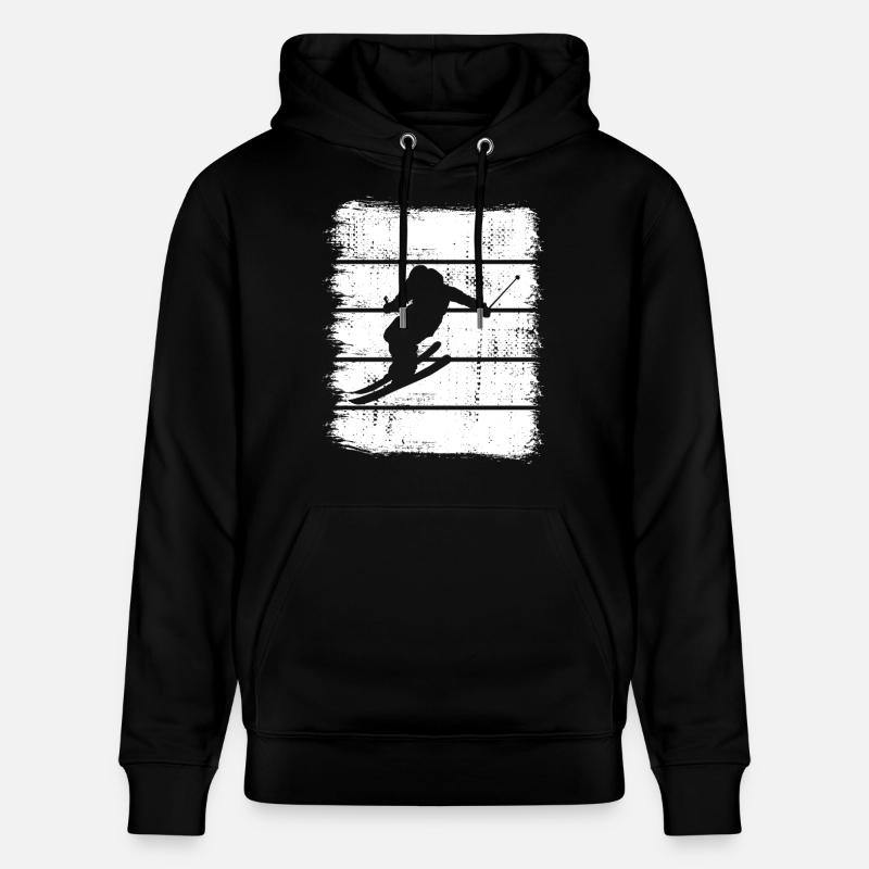 Dessin de skieur - Sweat à capuche bio CRUISER Stanley/Stella Unisexe - noir