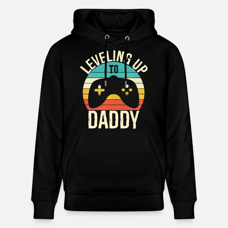 Leveling up to daddy - Sweat à capuche bio CRUISER Stanley/Stella Unisexe - noir
