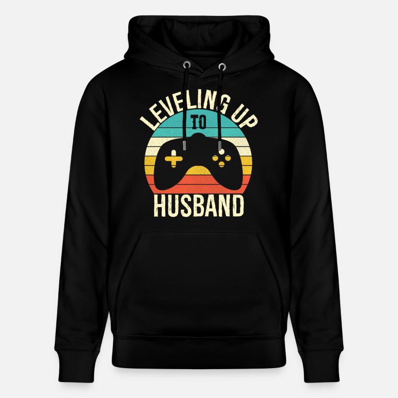 Leveling up to husband - Sweat à capuche bio CRUISER Stanley/Stella Unisexe - noir