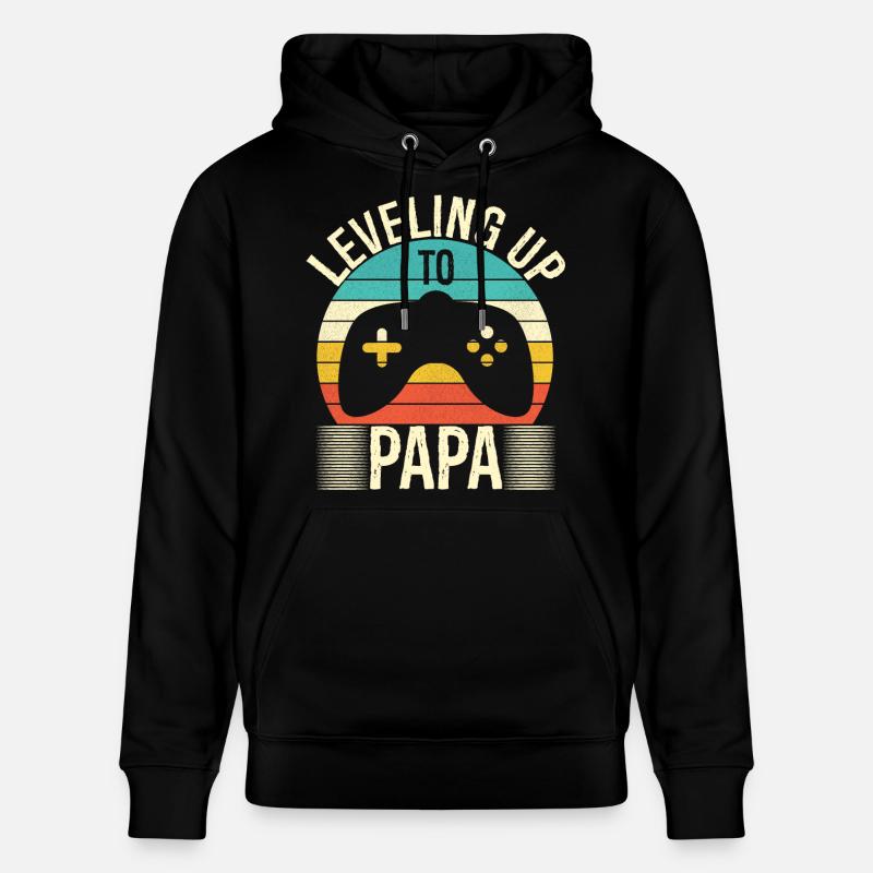 Leveling up to papa - Sweat à capuche bio CRUISER Stanley/Stella Unisexe - noir