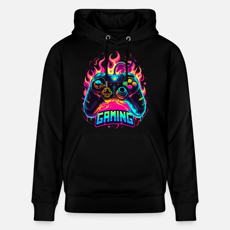 Manette de jeu Flames Art - Sweat à capuche bio CRUISER Stanley/Stella Unisexe - noir