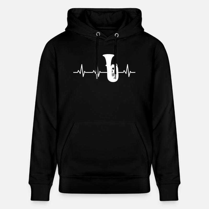 Fréquence du pouls du tuba - Sweat à capuche bio CRUISER Stanley/Stella Unisexe - noir