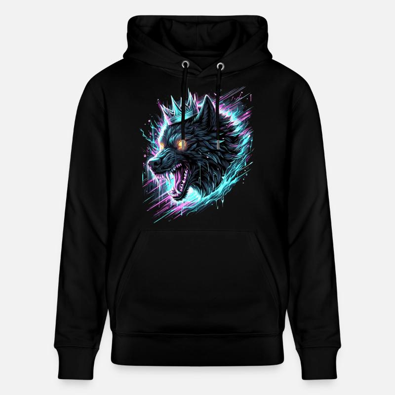 Royal Wolf Synthwave - Sweat à capuche bio CRUISER Stanley/Stella Unisexe - noir