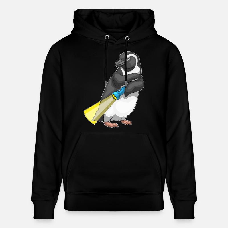 Lampe de poche pingouin - Sweat à capuche bio CRUISER Stanley/Stella Unisexe - noir