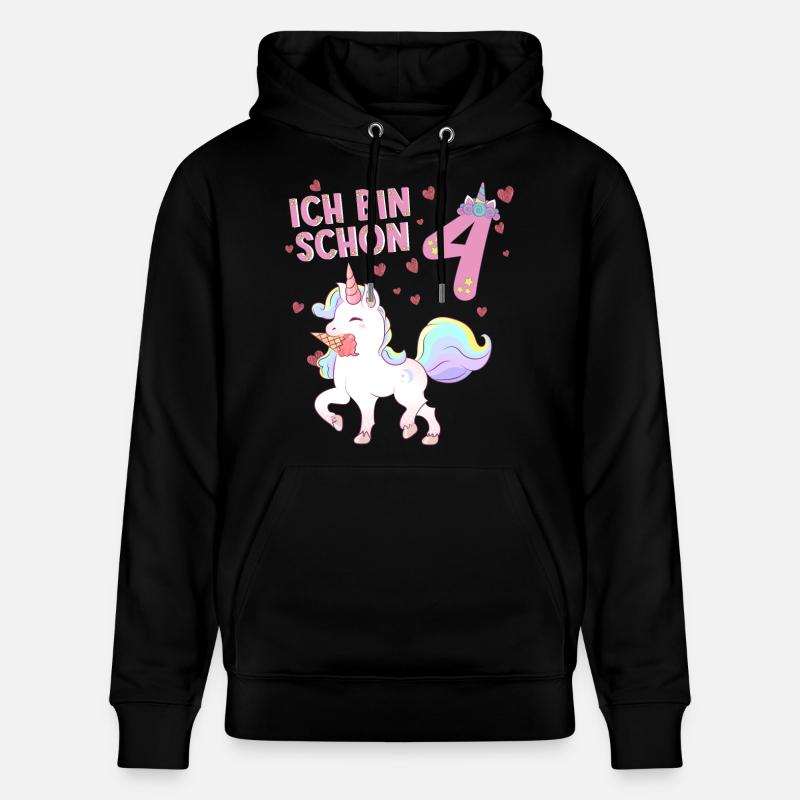 ich bin schon 4 - Stanley/Stella Unisex Bio-Hoodie CRUISER  - Schwarz