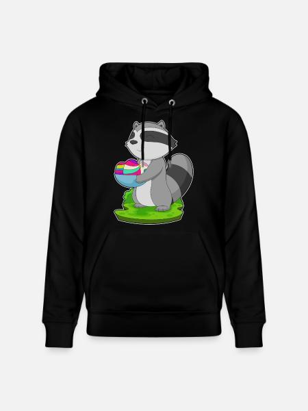 Waschbär Ostern Ostereier - Stanley/Stella Unisex Bio-Hoodie CRUISER  - Schwarz