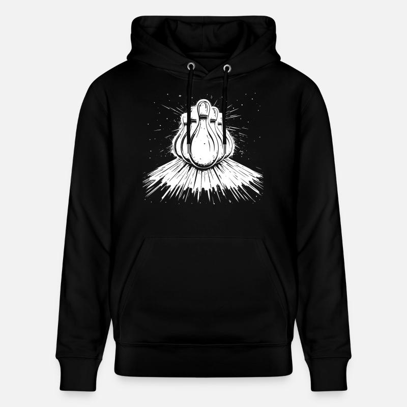 Dessin de bowling - Sweat à capuche bio CRUISER Stanley/Stella Unisexe - noir