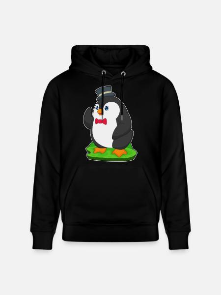 Penguin Groom Top Hat Wedding - Stanley/Stella CRUISER Unisex Organic Hoodie - black
