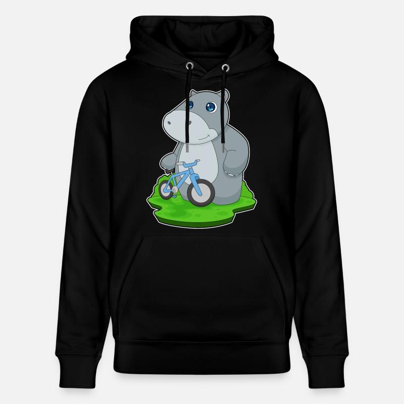 Hippopotame Bicyclette - Sweat à capuche bio CRUISER Stanley/Stella Unisexe - noir