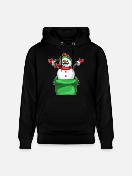 Snowman Christmas Cardboard Box - Stanley/Stella CRUISER Unisex Organic Hoodie - black