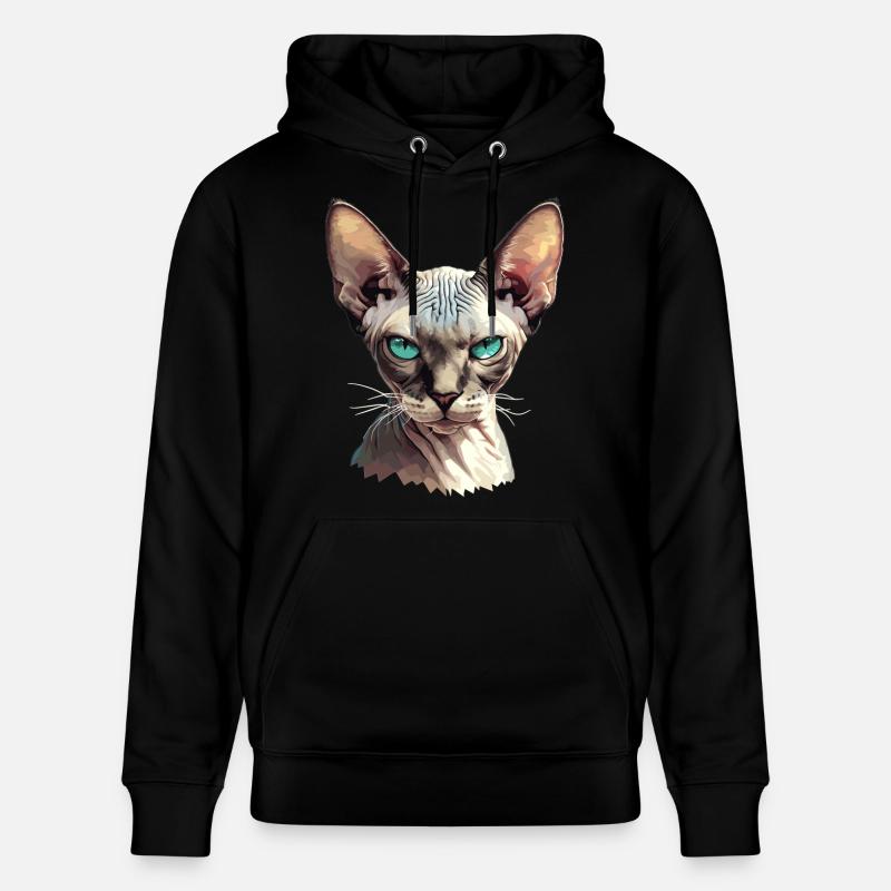 Chaton Sphynx Chat Sphynx - Sweat à capuche bio CRUISER Stanley/Stella Unisexe - noir