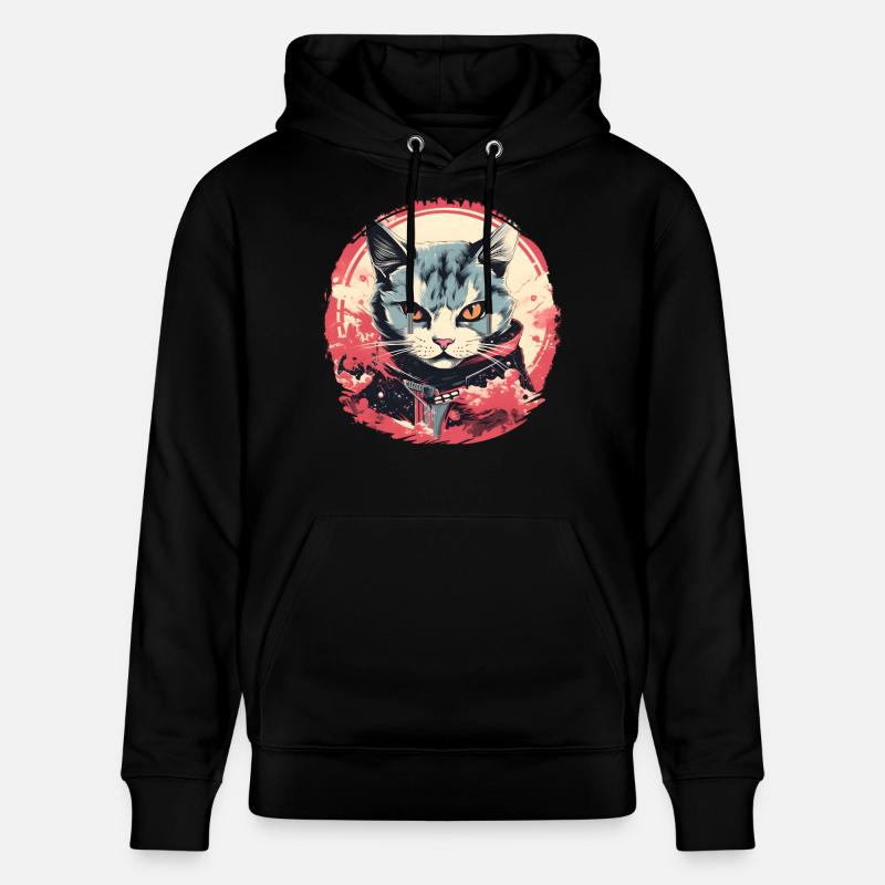 Style d’anime de chat - Sweat à capuche bio CRUISER Stanley/Stella Unisexe - noir
