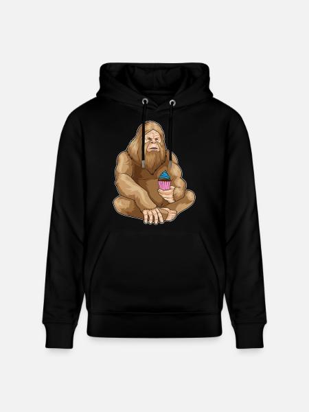 Bigfoot Halloween Cupcake - Stanley/Stella CRUISER Unisex Organic Hoodie - black